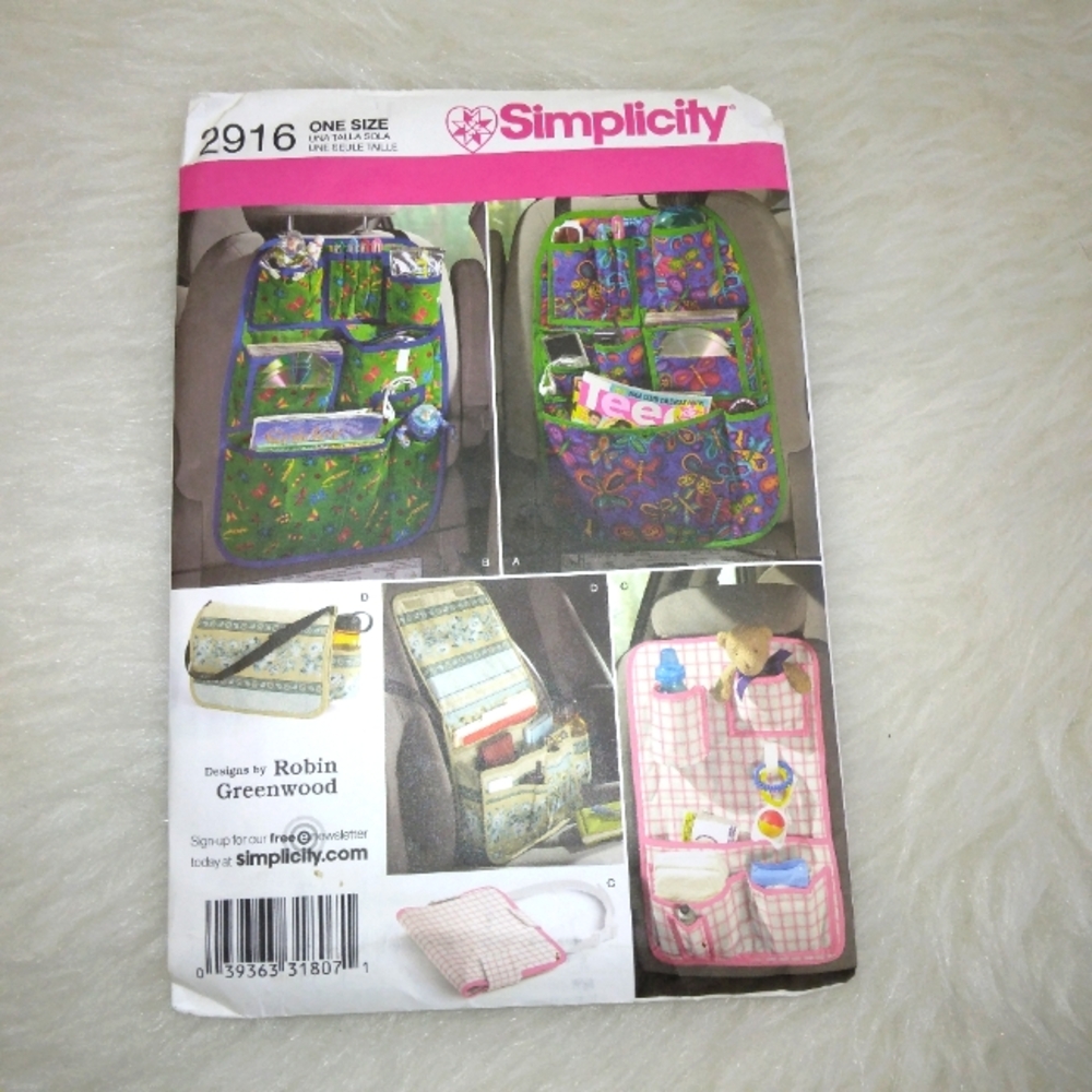 SIMPLICITY 2916 Car Organizers in Four Styles
